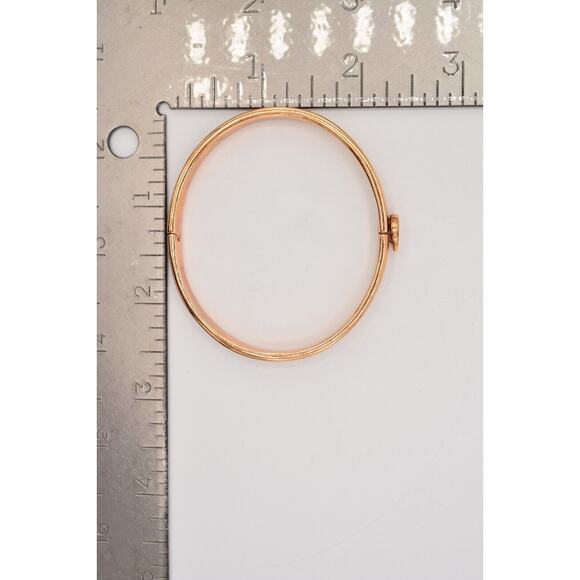 Coach Bangle Bracelet Rose Gold Tone Pink Glitter Enamel Thailand Signed Bin7 - Picture 12 of 12